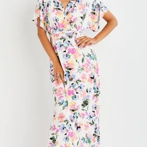 Motherhood Maternity Tie Detail Pull Down Nursing Maxi Dress